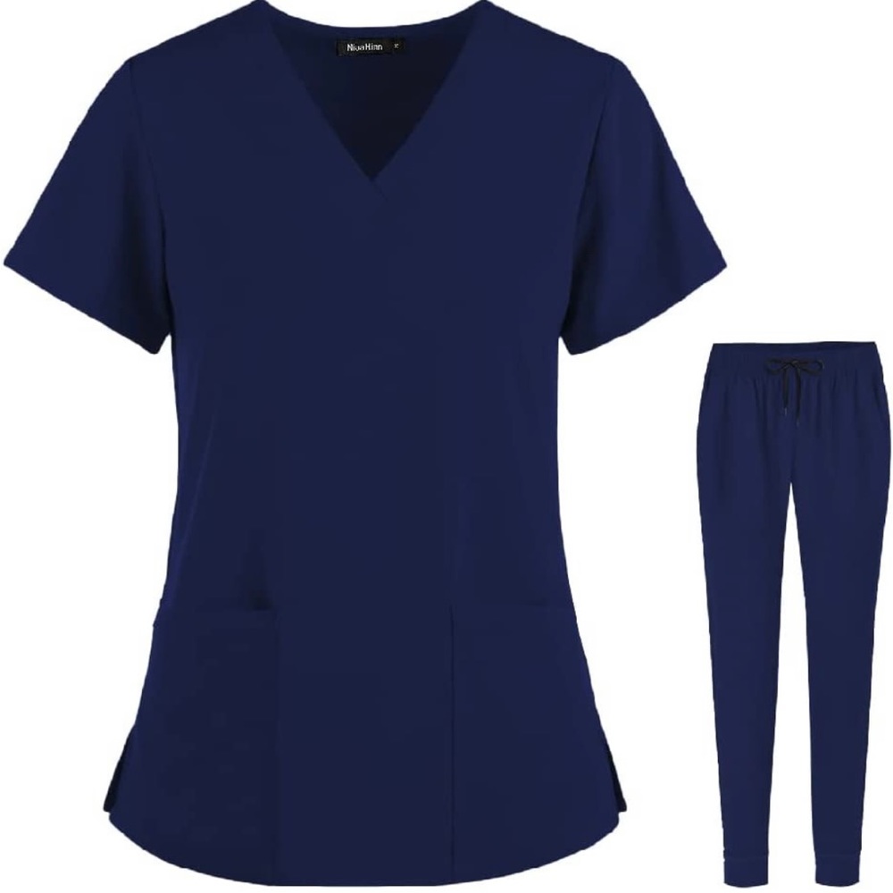 Navy Blue Scrubs Set - Large